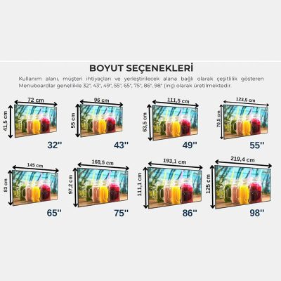 menü board inç ve ölçüleri