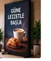 Dikey dijital menü board ekranı