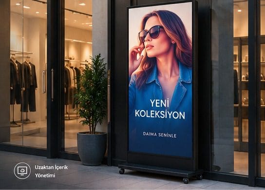 Mağaza vitrini ayaklı poster LED ekran