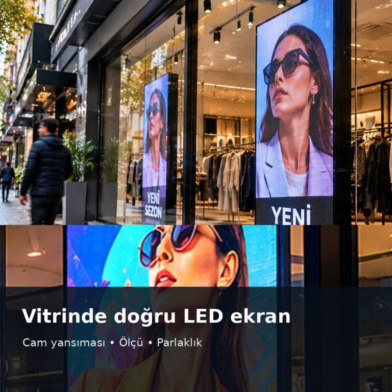 Ankara Mağaza Vitrini LED Ekran Seçimi: Cam Arkası, Parlaklık ve Ölçü Rehberi