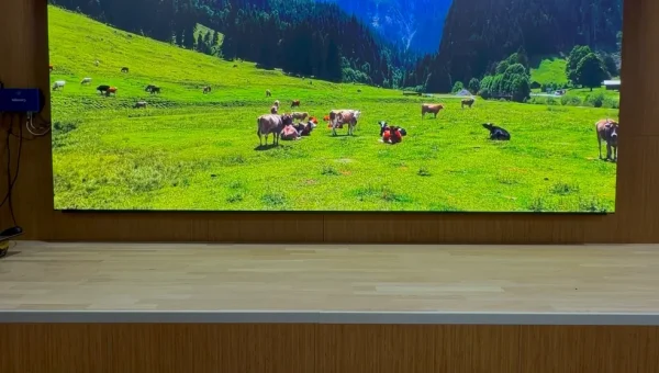 TAGEM Lalahan salonunda 320×192 cm P1.86 LED ekranın genel görünümü